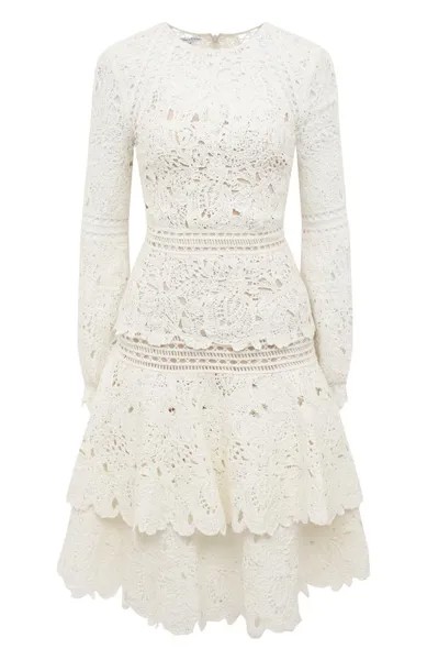 Платье из шелка и хлопка Oscar de la Renta