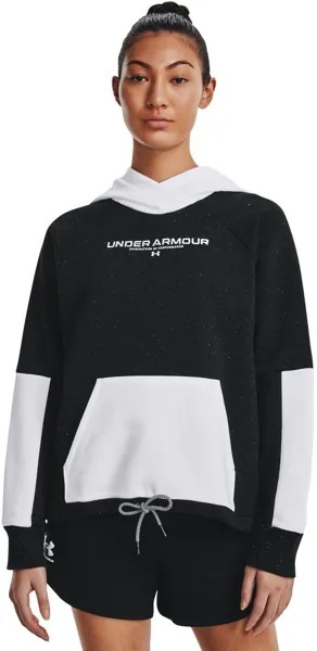 Худи женское Under Armour Rival + Fleece Hoodie черное 44-46