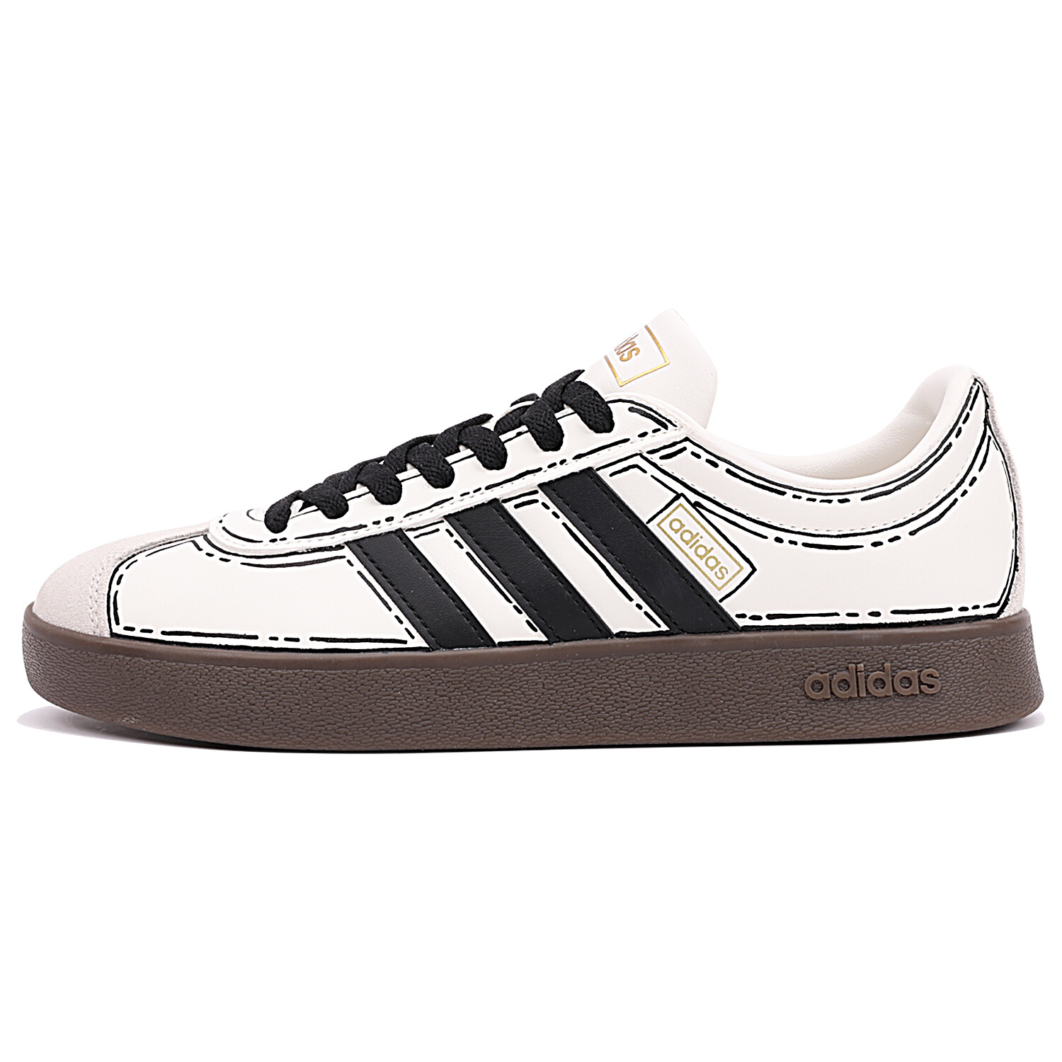 Кроссовки adidas VL Court 2.0 Skateboarding Shoes Unisex Low-top White/black, черный/белый