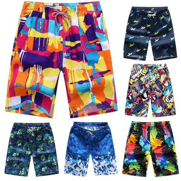 Мужчины Летние пляжные шорты Принт Модные брюки Drawstring Causal Sweatpants