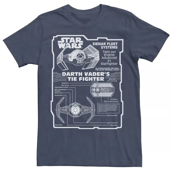 Мужская футболка с изображением Дарта Вейдера Tie Fighter Star Wars