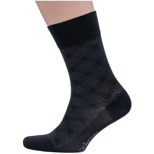 Мужские носки Grinston, 1 пара, классические, размер 25, черный