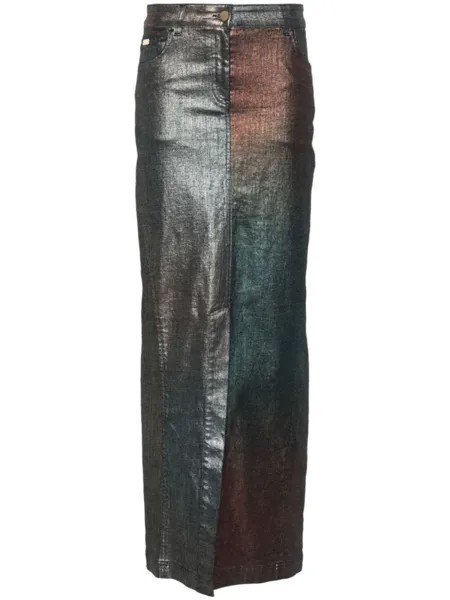 Alberta Ferretti джинсовая юбка макси из денима, синий