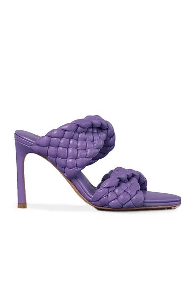 Мюли Bottega Veneta Padded Woven Leather Sandals, фиолетовый