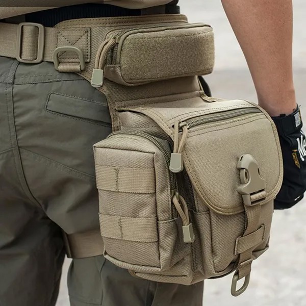 Тактический Molle Drop Leg Bag Водонепроницаемые мужчины Военная талия Pack Открытый варгейм Армия EDC Fanny Pack Охота Велосипедные аксессуары