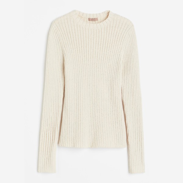 Свитер H&M Rib-knit, светло-бежевый