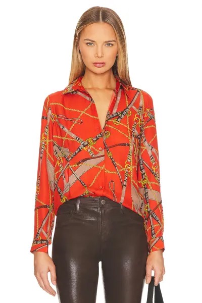 Рубашка L'AGENCE Nina, цвет Red Clay Belt Print