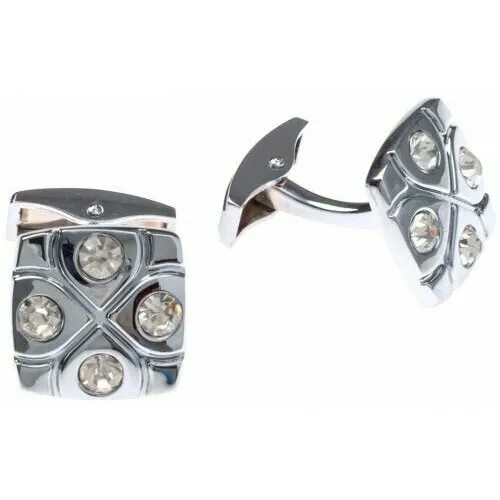 Запонки WowMan Jewelry, серебряный, белый