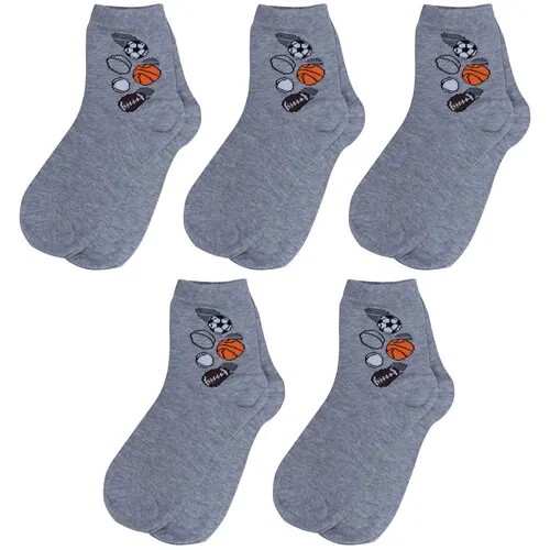 Носки RuSocks 5 пар, размер 18-20, серый