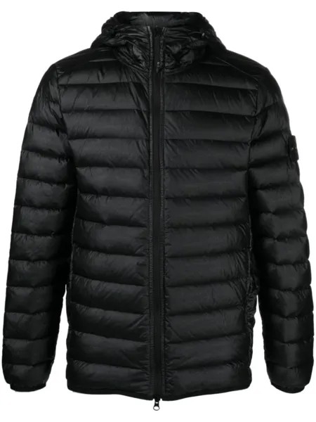 Stone Island пуховик с нашивкой Compass, черный