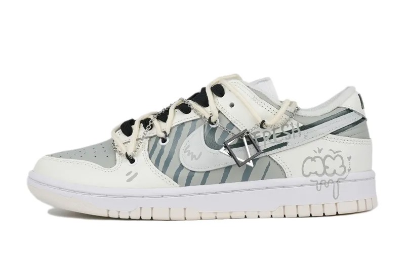 Кроссовки Nike Dunk Skateboarding Shoes Women's Low-top Yellow/green, хаки