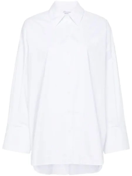 Blumarine рубашка с вышитым логотипом, белый