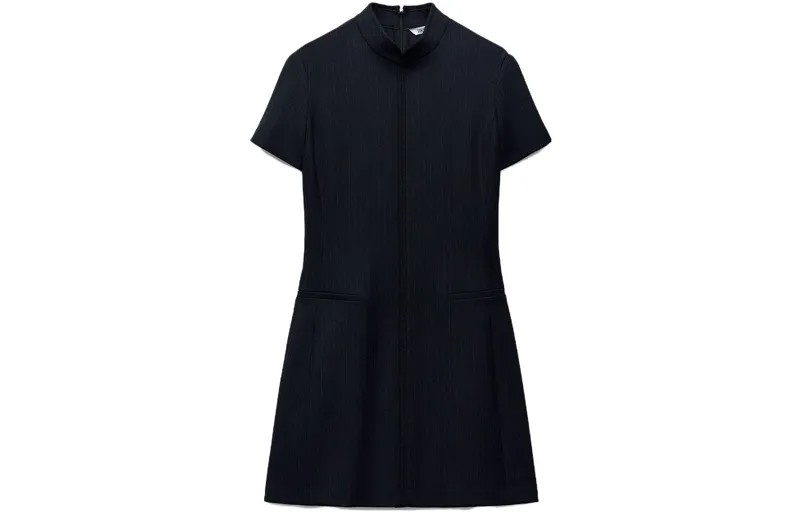 Платье с короткими рукавами женское синее Zara