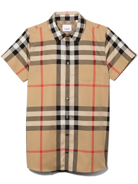 Burberry Kids рубашка в клетку Vintage Check с короткими рукавами