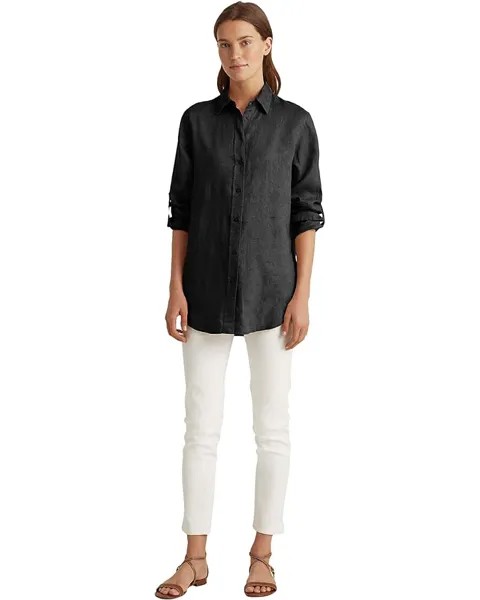 Рубашка LAUREN Ralph Lauren Roll-Tab-Sleeve Linen, цвет Polo Black