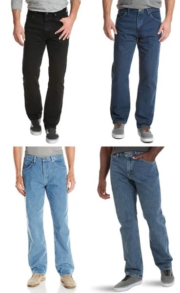 Новые джинсы Wrangler Relaxed Fit больших и высоких размеров Доступны четыре цвета W44-W60