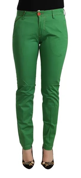 Брюки YAM SIMMON Зеленые зауженные зауженные хлопковые эластичные брюки со средней талией IT42/US8/M $400