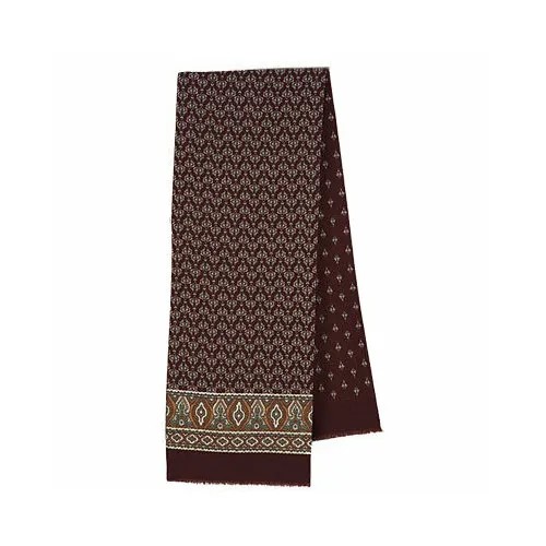 Шарф Павловопосадская платочная мануфактура,140х27 см, one size, бордовый
