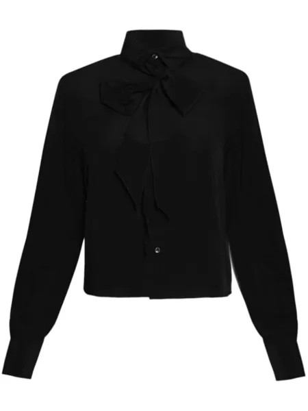 WARDROBE.NYC шелковая блузка с шарфом, черный