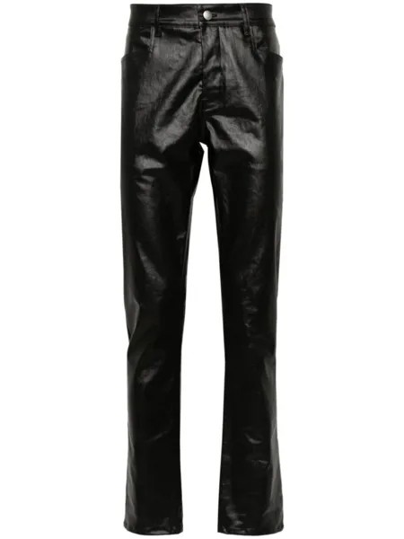 Rick Owens зауженные джинсы с эффектом металлик, черный