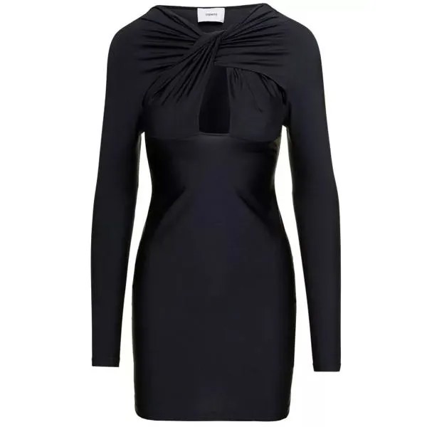 Платье mini dress with twisted cut-out detail in st Coperni, черный