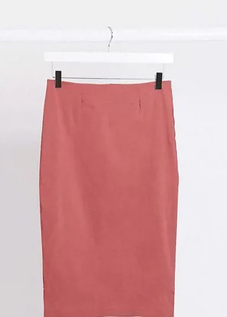 Темно-розовая юбка-карандаш с завышенной талией ASOS DESIGN Tall-Розовый