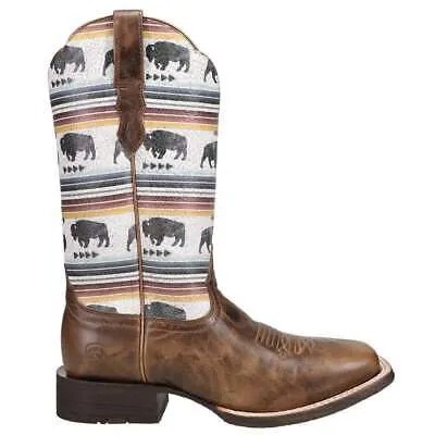 Женские коричневые повседневные ботинки Ariat Circuit Savanna Square Toe Cowboy 10040423