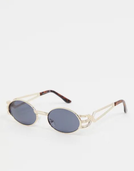 Солнцезащитные очки в золотистой металлической оправе в стиле 90-х Missguided-Золотой