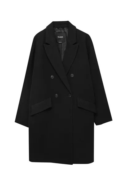 Пальто Pull&Bear Oversize Cloth, черный