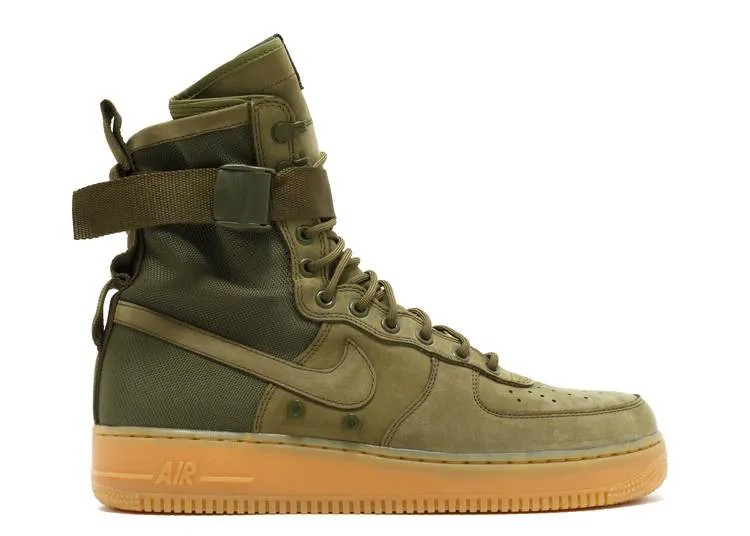 Кроссовки Nike SF AIR FORCE 1 'FADED OLIVE', оливковый