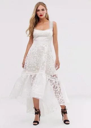 Кружевное платье макси Bronx & Banco - Mariana-Белый