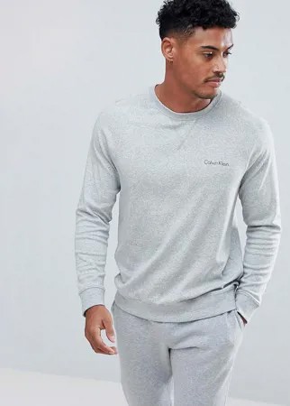 Серый трикотажный лонгслив Calvin Klein