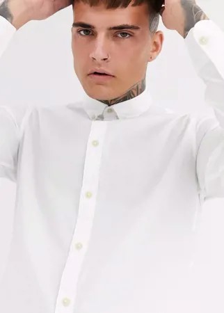 Белая оксфордская рубашка Celio-Черный
