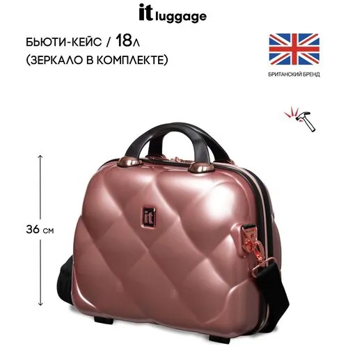 Бьюти-кейс IT Luggage, 30.5х36х16.5 см, розовый