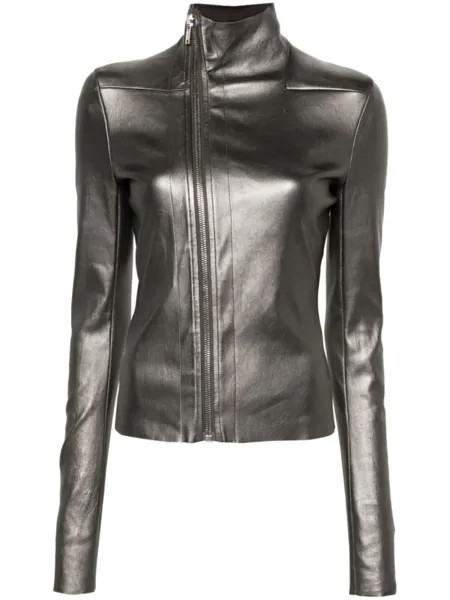 Rick Owens куртка Gary с эффектом металлик, серебристый