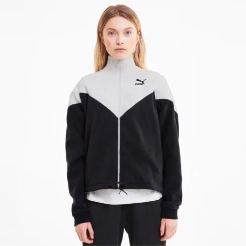 Спортивная куртка Puma MCS из флиса (женская, размер M), спортивное пальто с полной молнией, черное