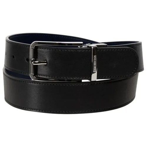 Ремень BIKKEMBERGS, натуральная кожа, металл, для мужчин, длина 120 см., черный