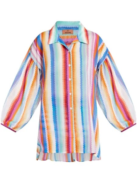 Missoni рубашка с принтом зигзаг, синий