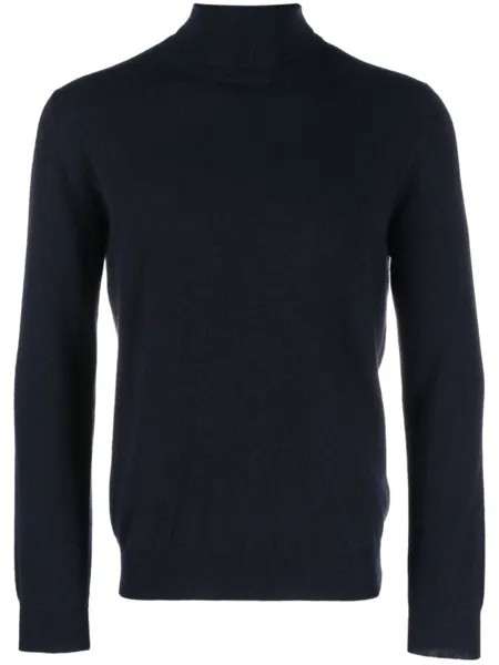 Corneliani кашемировый джемпер с высоким воротником, синий
