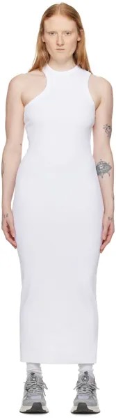 Белое асимметричное платье макси с совок Axel Arigato