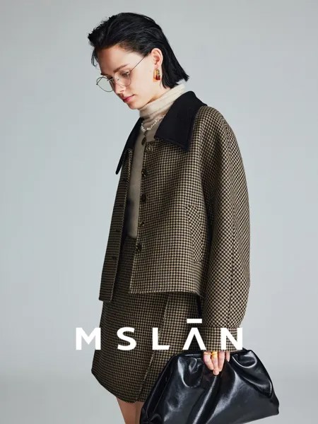 Костюм женский Mslan в ломаную клетку, коричневый