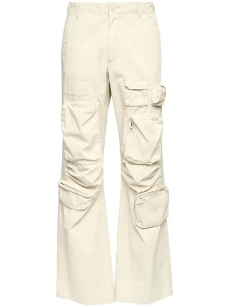 MM6 Maison Margiela габардиновые брюки карго, нейтральный цвет