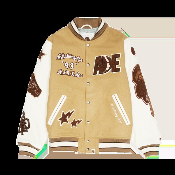 Куртка BAPE Multi Motif Varsity 'Beige', загар