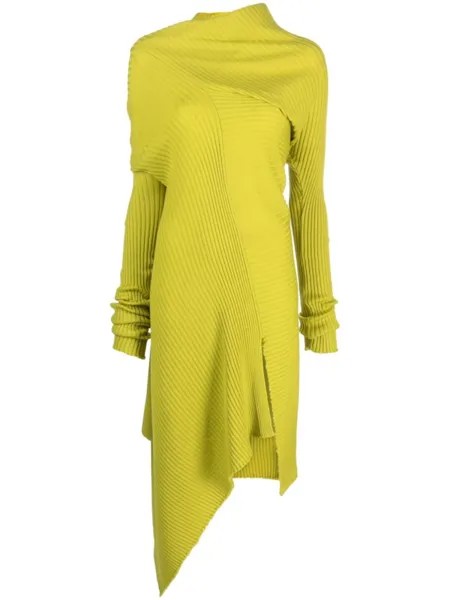 Marques'Almeida draped merino wool midi dress, зеленый
