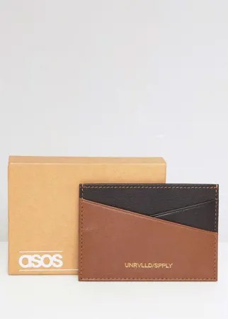 Коричневый кожаный кошелек для карт ASOS DESIGN