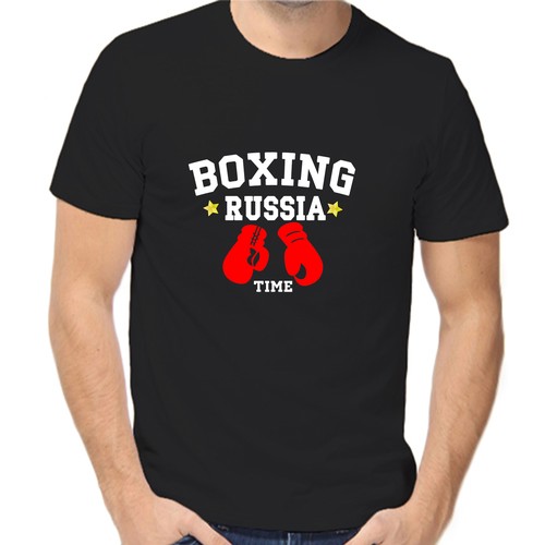 Футболка boxing russia time 2, размер (52)XL, чёрный