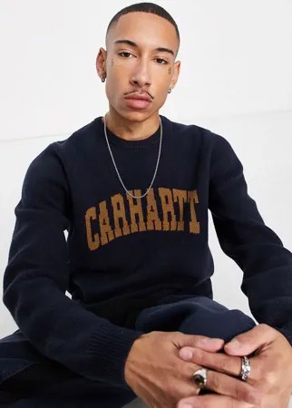 Темно-синий джемпер с логотипом-надписью в университетском стиле Carhartt WIP