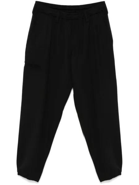 Yohji Yamamoto шерстяные брюки с эластичным поясом, черный