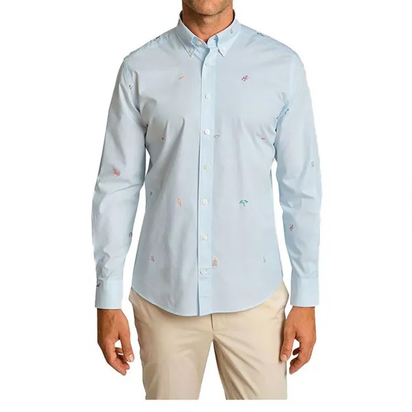 Рубашка с длинным рукавом Hackett Seaside Fil Coupe, синий