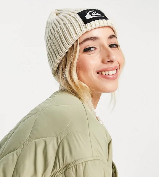 Бежевая шапка-бини Quiksilver – эксклюзивно для ASOS-Светло-бежевый цвет